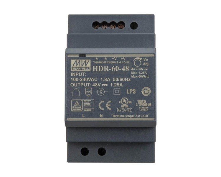 Блок живлення HDR-60-48 Mean Well на DIN-рейку