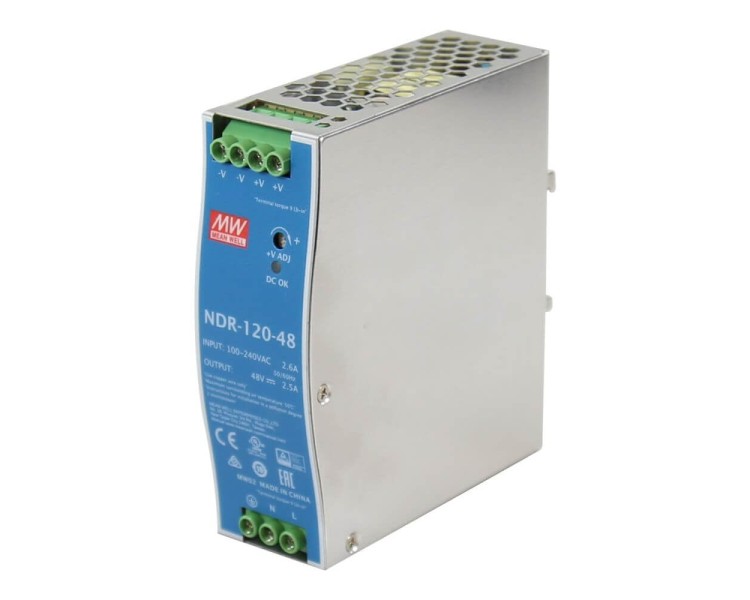 Блок живлення NDR-120-48 Mean Well на DIN-рейку