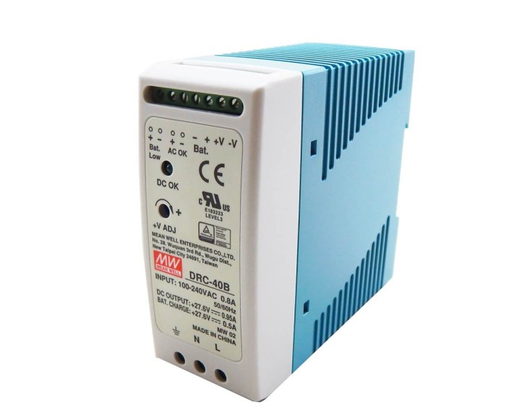 Блок живлення з функцією UPS DRC-40B Mean Well на DIN-рейку