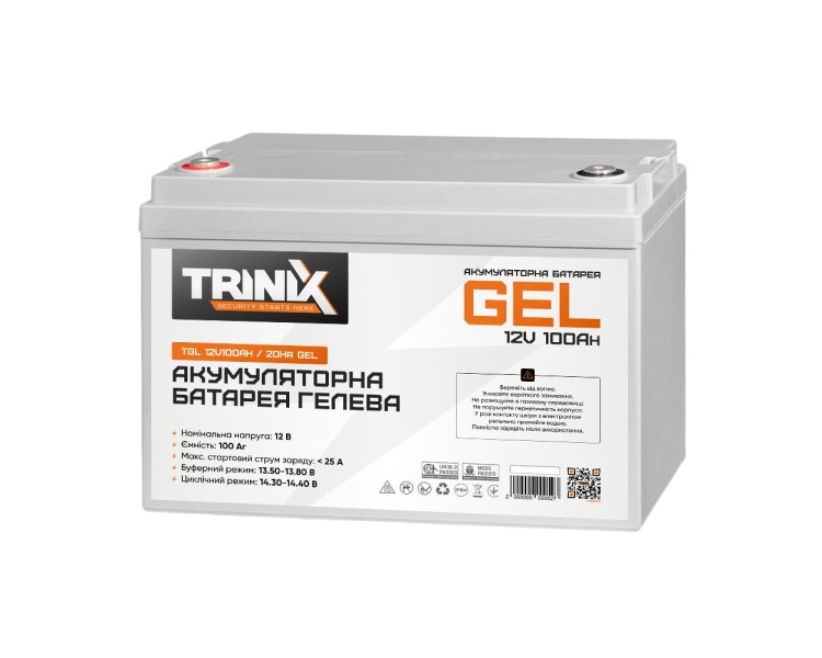 Акумуляторна батарея гелева 12В 100А*год Trinix TGL12V100Ah/20Hr GEL