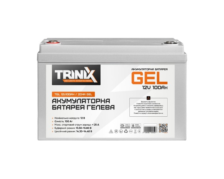 Акумуляторна батарея гелева 12В 100А*год Trinix TGL12V100Ah/20Hr GEL