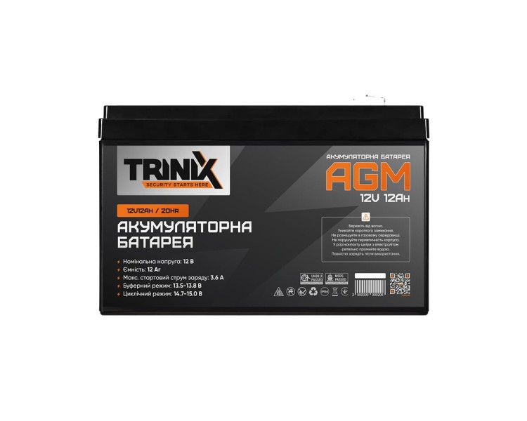 Акумуляторна батарея 12В 12А*год Trinix 12V12Ah/20Hr AGM свинцево-кислотна