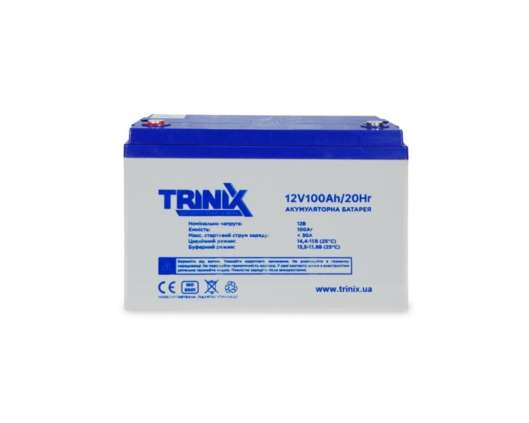 Trinix 12V100Ah/20Hr AGM Акумуляторна батарея 12В 100Аг свинцево-кислотна