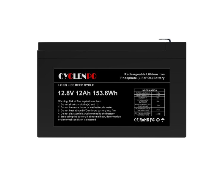 Акумуляторна батарея літій-залізо-фосфатна 12.8В 12Аг Cyclen 12.8V 12AH LiFePo4