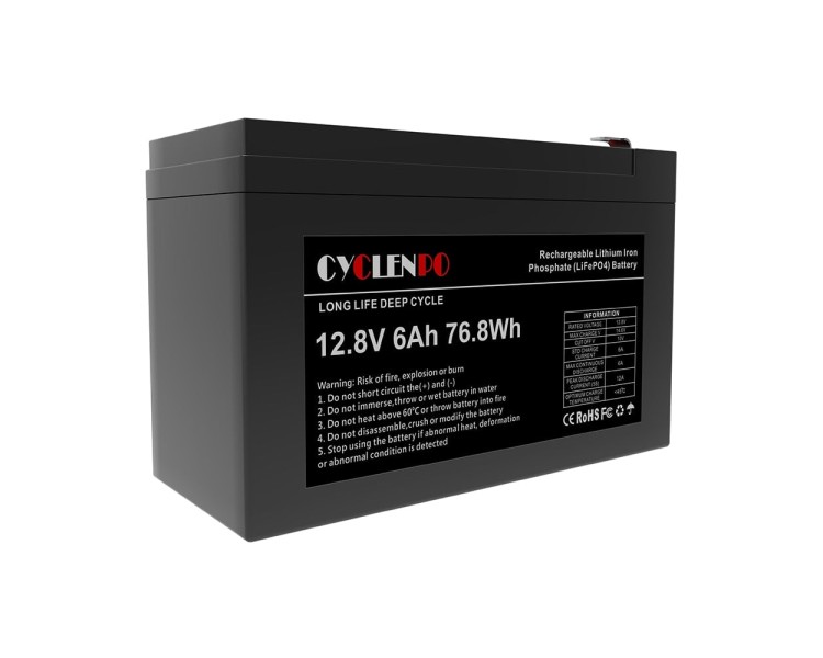 Акумуляторна батарея літій-залізо-фосфатна 12.8В 6Аг Cyclen 12.8V 6AH LiFePo4