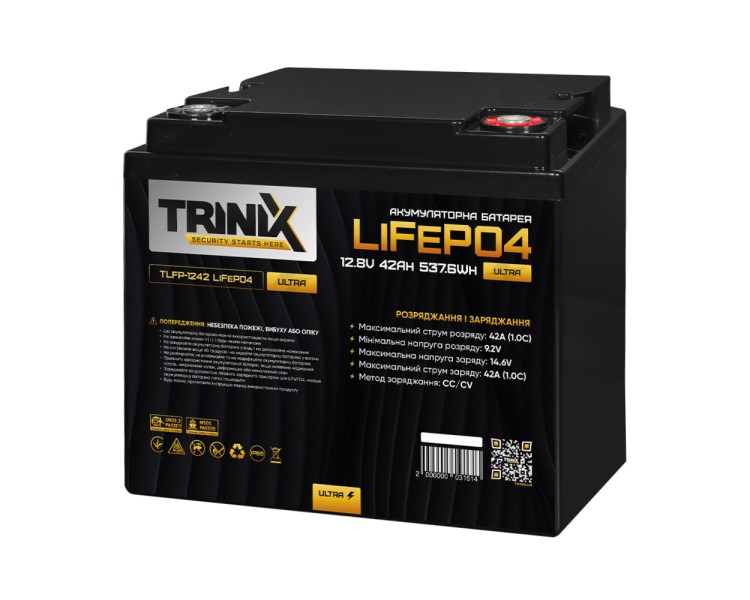 Акумуляторна батарея літій-залізо-фосфатна 12.8В 42А*год Trinix TLFP-1242 Ultra LiFePO4 (Black)