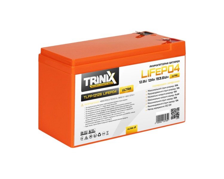 Акумуляторна батарея літій-залізо-фосфатна 12.8В 12А*год Trinix TLFP-1212S Ultra LiFePO4 (Orange)