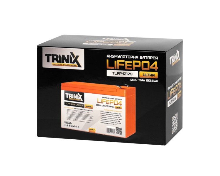 Акумуляторна батарея літій-залізо-фосфатна 12.8В 12А*год Trinix TLFP-1212S Ultra LiFePO4 (Orange)