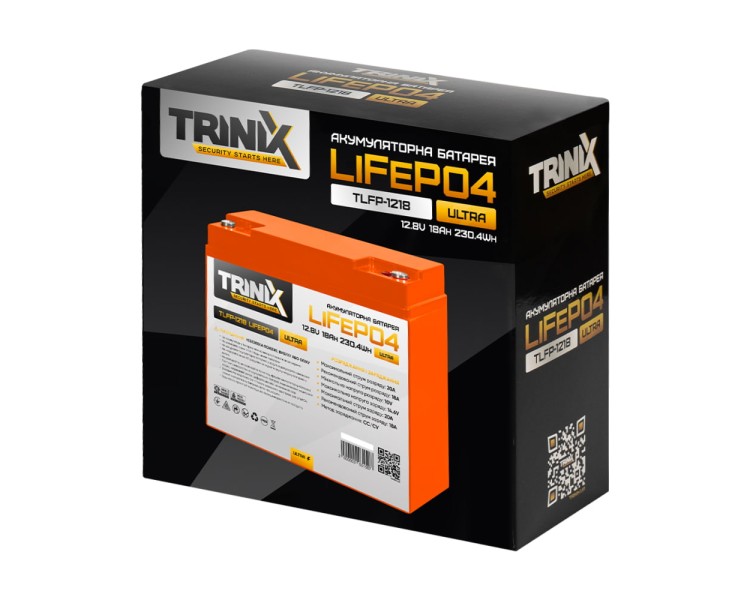 Акумуляторна батарея літій-залізо-фосфатна 12.8В 18А*год Trinix TLFP-1218 Ultra LiFePO4 (Orange)