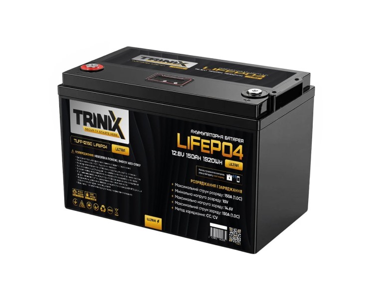 Акумуляторна батарея літій-залізо-фосфатна 12.8В 150А*год Trinix TLFP-12150 Ultra LiFePO4 з Bluetooth