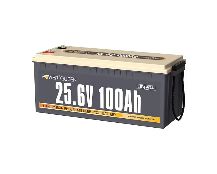 Акумуляторна батарея літій-залізо-фосфатна 25.6В 100А*год LiFePO4 Power Queen 25.6V 100Ah, 2560Wh, BMS 100A, 532*207*215мм