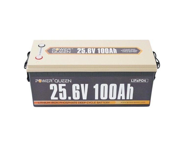 Акумуляторна батарея літій-залізо-фосфатна 25.6В 100А*год LiFePO4 Power Queen 25.6V 100Ah, 2560Wh, BMS 100A, 532*207*215мм