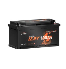 Акумуляторна батарея літій-залізо-фосфатна з Bluetooth 12.8В 100А*год LiFePO4 LiTime H190 L12V100-100-H190-BT-4-AC150
