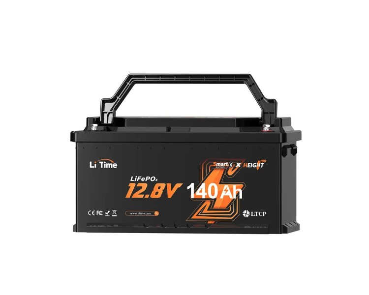 Акумуляторна батарея літій-залізо-фосфатна з Bluetooth 12.8В 140А*год LiFePO4 LiTime H190 L12V140-150-H190-BT-4-AC150