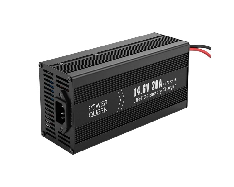 Зарядний пристрій для акумуляторних батарей LiFePO4 14.6V/20A Power Queen P12V20A-BCHA-X
