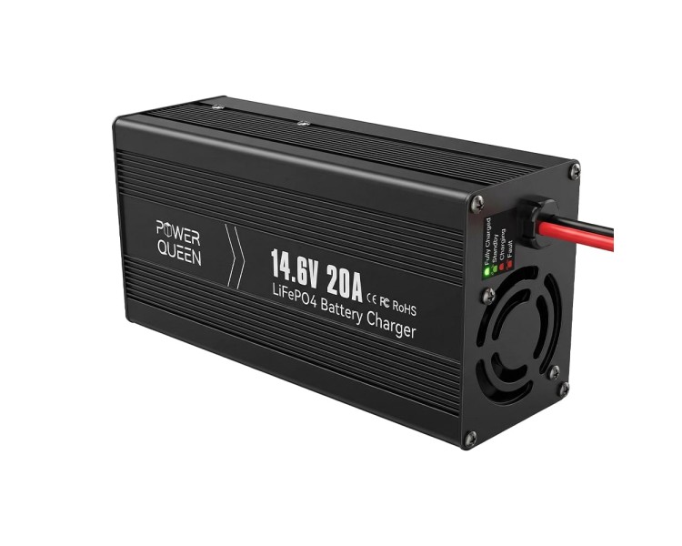 Зарядний пристрій для акумуляторних батарей LiFePO4 14.6V/20A Power Queen P12V20A-BCHA-X