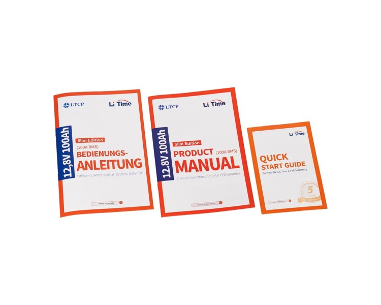 Акумуляторна батарея літій-залізо-фосфатна 12.8В 100А*год LiFePO4 LiTime Slim 12V100-100-SLIM-LTCP-4-SE100 ультратонка
