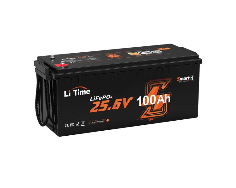 Акумуляторна батарея літій-залізо-фосфатна з Bluetooth 25.6В 100А*год LiFePO4 LiTime L24V100-100-BASIC-BT-8-A160