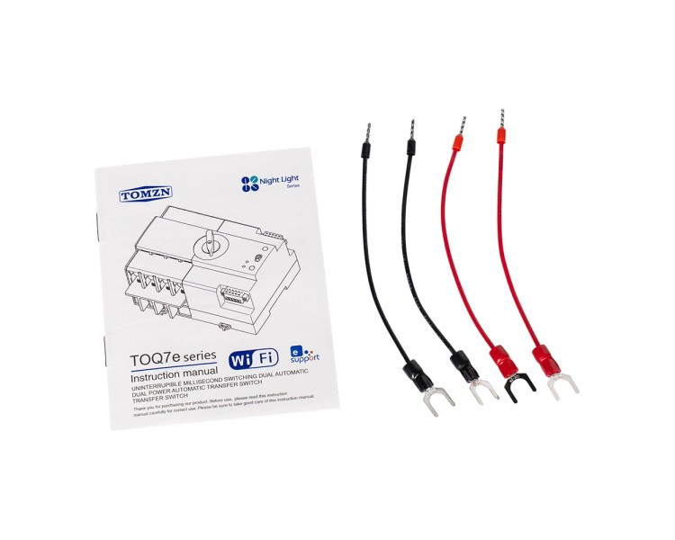 Автоматичний перемикач (АВР) під DIN-рейку з Wi-Fi TOMZN TOQ7e-100/2P 100A 2 полюси
