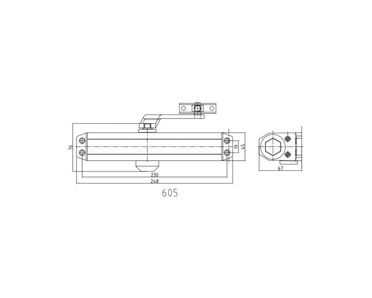 Дверний доводчик Dortec DT-65 Silver