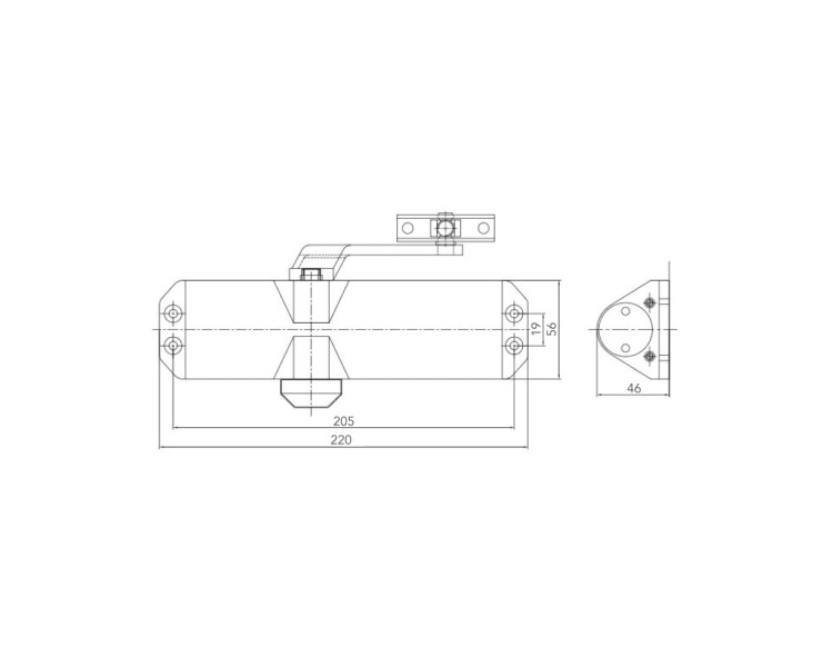 Дверний доводчик Dortec DT-83 Silver