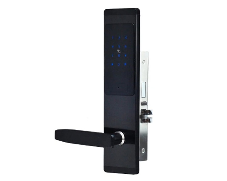Замок електромеханічний автономний Trinix TRL-5102BT Black Left з Bluetooth і зчитувачем Mifare