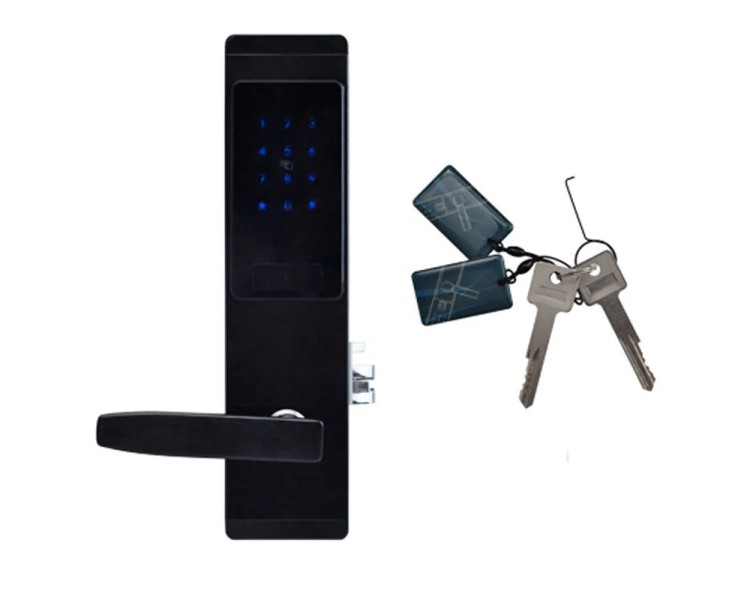 Замок електромеханічний автономний Trinix TRL-5102BT Black Left з Bluetooth і зчитувачем Mifare