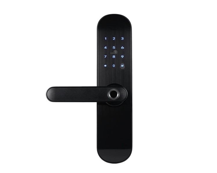 Замок біометричний автономний Trinix TRL-5103BTF Black Left з Bluetooth, зчитувачем відбитків пальців і карт Mifare