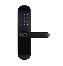 Замок біометричний автономний Trinix TRL-5103BTF Black Right з Bluetooth, зчитувачем відбитків пальців і карт Mifare
