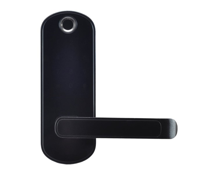 Замок біометричний автономний Trinix TRL-5107BTF Black Right з Bluetooth, зчитувачем відбитків пальців і карт Mifare