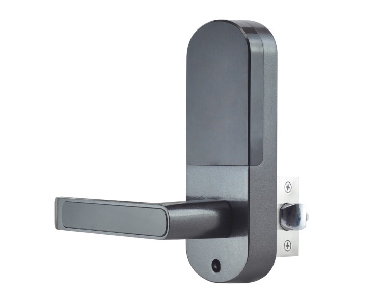 Замок біометричний автономний Trinix TRL-5107BTF Black Right з Bluetooth, зчитувачем відбитків пальців і карт Mifare