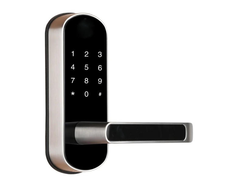 Замок біометричний автономний Trinix TRL-5107BTF Silver Right з Bluetooth, зчитувачем відбитків пальців і карт Mifare