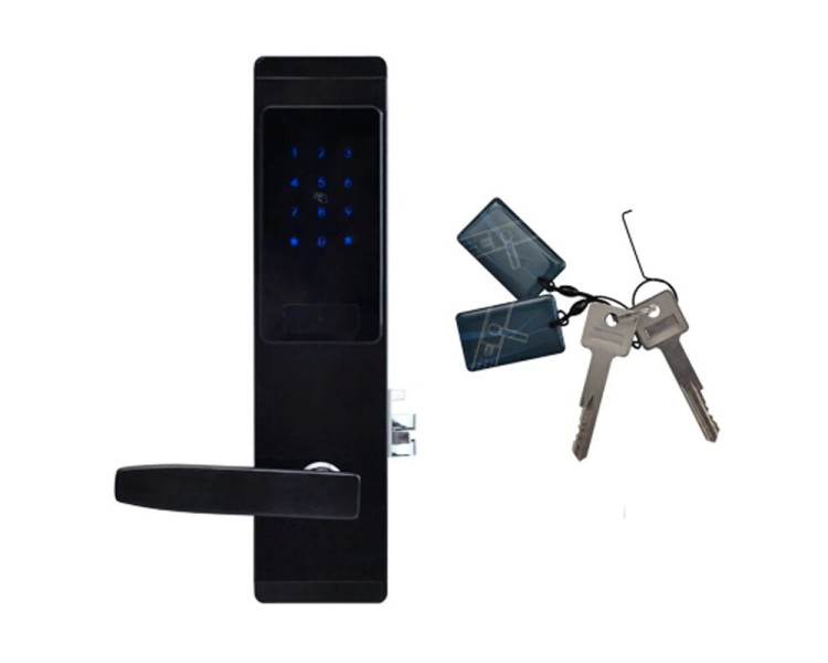 Замок електромеханічний автономний Trinix TRL-5102BT Black Right з Bluetooth і зчитувачем Mifare