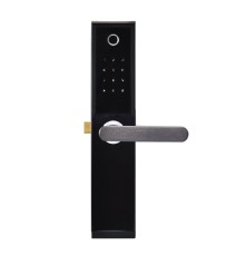 Замок біометричний автономний Trinix TRL-5104BTF Black Right з Bluetooth, зчитувачем відбитків пальців і карт Mifare