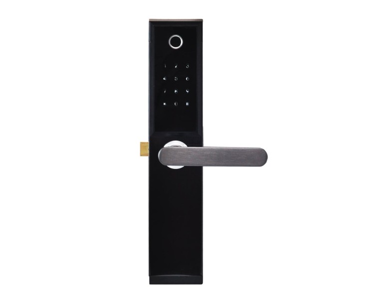 Замок біометричний автономний Trinix TRL-5104BTF Black Right з Bluetooth, зчитувачем відбитків пальців і карт Mifare