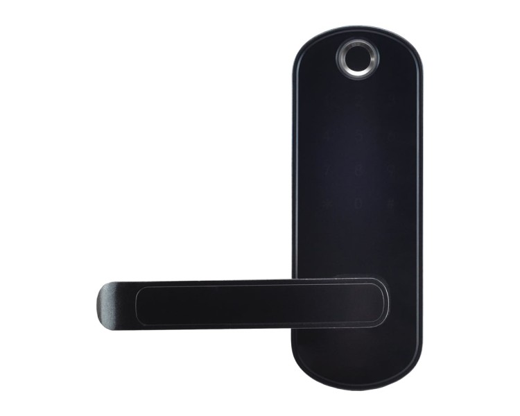 Замок біометричний автономний Trinix TRL-5107BTF Black Left з Bluetooth, зчитувачем відбитків пальців і карт Mifare
