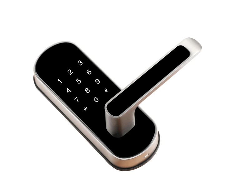 Замок біометричний автономний Trinix TRL-5107BTF Silver Left з Bluetooth, зчитувачем відбитків пальців і карт Mifare