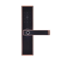 Замок біометричний автономний Trinix TRL-5109BTF Red Bronze Right з Bluetooth, зчитувачем відбитків пальців і карт Mifare