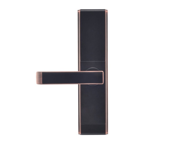 Замок біометричний автономний Trinix TRL-5109BTF Red Bronze Right з Bluetooth, зчитувачем відбитків пальців і карт Mifare