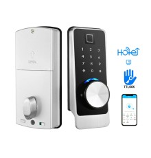 Замок біометричний автономний Trinix TRL-5203BTF Silver Right з Bluetooth, зчитувачем відбитків пальців і карт Mifare