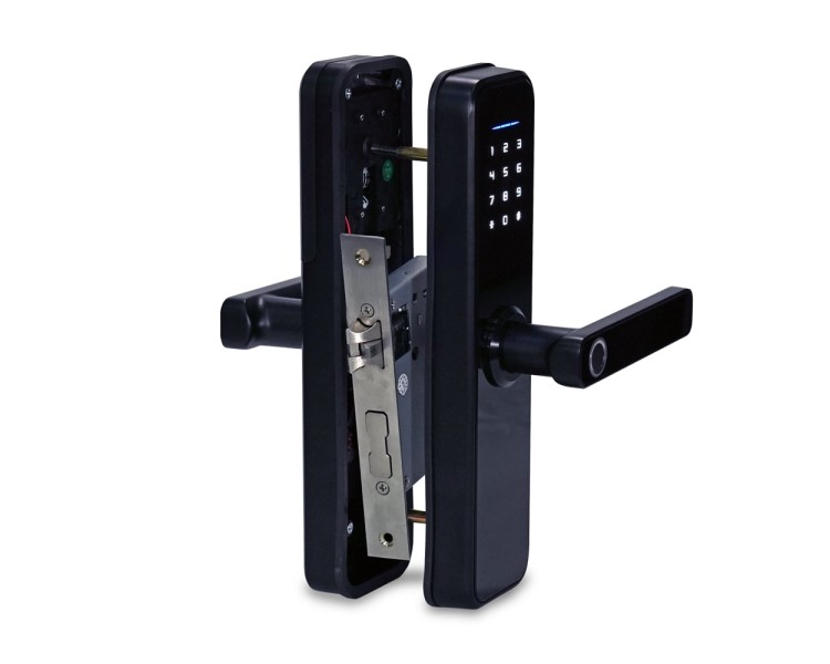 Замок біометричний автономний Trinix TRL-5305BTF Black з Bluetooth, зчитувачем відбитків пальців і карт Mifare