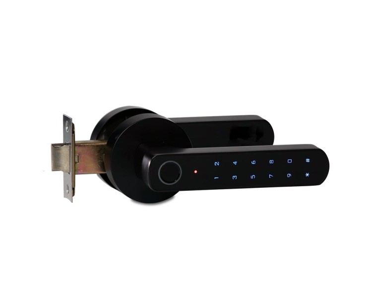 Замок біометричний автономний Trinix TRL-5205BTF Tuya Black з Bluetooth і зчитувачем відбитків пальців