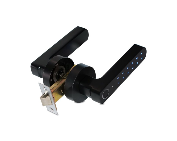 Замок біометричний автономний Trinix TRL-5205BTF Tuya Black з Bluetooth і зчитувачем відбитків пальців