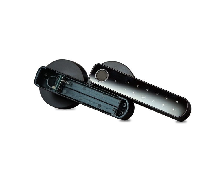 Замок біометричний автономний Trinix TRL-5205BTF Tuya Black з Bluetooth і зчитувачем відбитків пальців