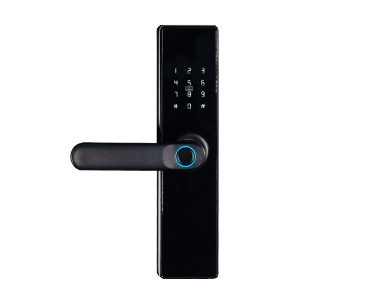 Замок біометричний автономний Trinix TRL-5402BTF Black з Bluetooth, зчитувачем відбитків пальців і карт Mifare