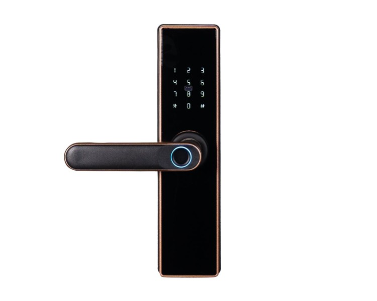 Замок біометричний автономний Trinix TRL-5402BTF Bronze з Bluetooth, зчитувачем відбитків пальців і карт Mifare