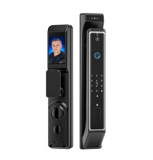 Замок біометричний автономний Trinix TRL-8801BTV Black з Bluetooth, розпізнаванням облич, зчитувачем відбитків пальців і карт Mifare