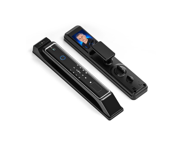 Замок біометричний автономний Trinix TRL-8801BTV Black з Bluetooth, розпізнаванням облич, зчитувачем відбитків пальців і карт Mifare