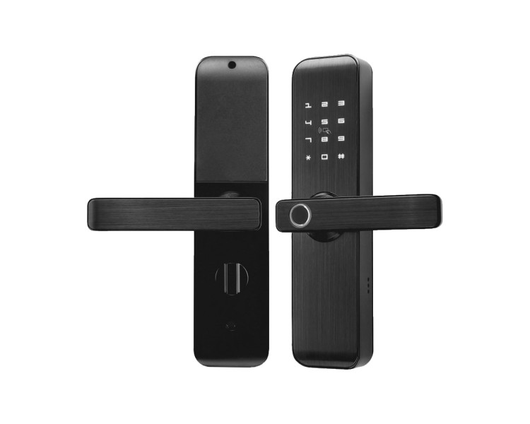 Замок біометричний автономний Trinix TRL-7703WF Black L/R з Bluetooth, зчитувачем відбитків пальців і карт Mifare