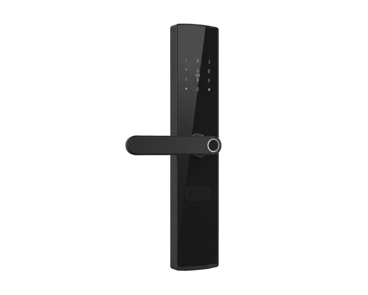 Замок біометричний автономний Trinix TRL-5404BTF Black L/R з Bluetooth, зчитувачем відбитків пальців і карт Mifare
